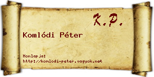 Komlódi Péter névjegykártya
