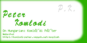 peter komlodi business card